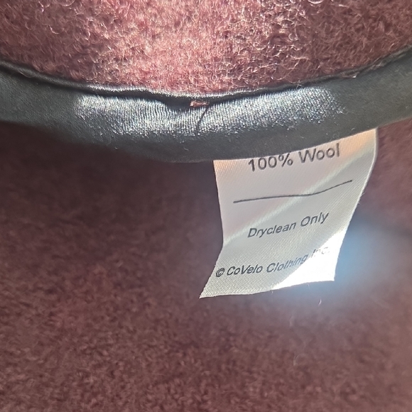 Embroidered CoVelo Chocolate Brown Women's Pea Coat Blazer Business Suit - Picture 16 of 16